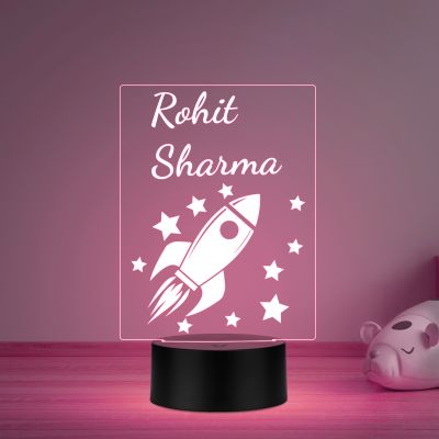 Customized Rocket Themed Illusion Lamp with Automatic Color Changing Light Birthday Return Gift for Boys and Girls